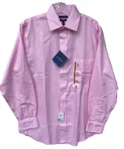 NWT Croft & Barrow Dress Shirt Men's 15.5 - 32/33 Solid Pink Cotton MSRP $65