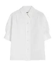 Jil Sander Button-Up Half Sleeved Shirt DE36,DE34,DE40,DE38 white
