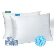 Shredded Memory Foam Pillows for Sleeping 2 Pack - Cooling Bed Pillows Queen