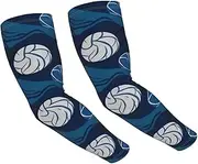 [FHEDVBN] blue Volleyball Arm Sleeves Compression Arm Covers for Men Women Outdoor Sun Sleeves Cooling Sports Sleeve, Black