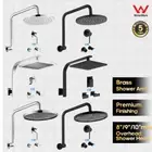 Decaura Chrome/Black Rain Shower Head Set Gooseneck Arm Wall Tapware Shower Taps
