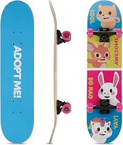 Adopt Me 31" Skateboard. Great for Kids and Teens Cruiser Skateboard with ABEC 5 Bearings, Durable Deck, Smooth Wheels