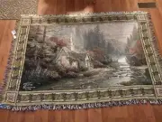Nice THOMAS KINKADE Painter Of Light (45" X 67") Throw Blanket NWT