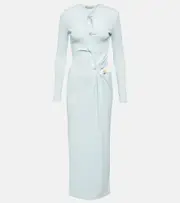 [Christopher Esber] Christopher Esber Gathered cutout jersey midi dress AU 14 blue