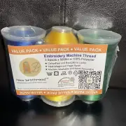 POLYESTER MACHINE EMBROIDERY THREAD | HUGE 5000M PACK OF 3