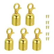 0.8"x2" Stanchion Rope End Stopper 5pcs Cord End Caps Barrier Rope End Golden