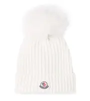 [Moncler Enfant] Moncler Enfant Ribbed-knit virgin wool beanie S white