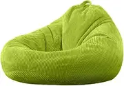 UYSOFRCV Premium Corduroy Bean Bag Cover for Kids Adults (No Filling) Indoor Seat Bag Cushion Memory Foam Sack Bean Bag Cover,Green,90cm*110cm