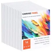14Pack 8x10 Inch Canvas Boards for Oil and Acrylic Painting Blank Canvas Panels