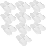 Ipetboom 10Pairs Non Slip Disposable Hotel Slippers Soft Indoor Footwear for Home Travel and Events Comfortable Unisex Slippers for Men and Women Thick Fleece Lining