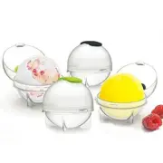 Unique Round Shape Plastic Ice Cube Tray Ball Brick Maker Set Of 4 g611