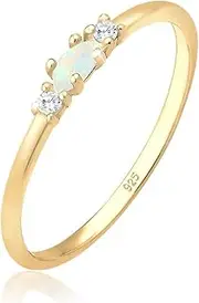 Elli Women's 925 Sterling Silver Solitaire Anniversary Ring