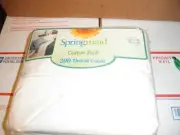 NEW Springmaid VTG Queen Fitted Sheet + Pillow Cases SMB SOLIDS OPAL 200 Thread