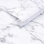 Arthome 43.5x610cm Marble Contact Paper, Self Adhesive Wallpaper Waterproof Gloss PVC Vinyl, Oil Proof,Marble Vinyl Paper Cover Surface,Countertop,Kitchen,Shelf Liner