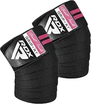 Knee Wraps for Gym Training, Black and Pink, Model R11