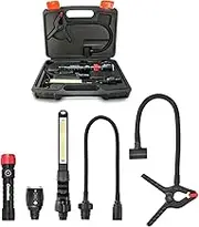 Camelion 3-in-1 LED Flashlight Kit - Rechargeable Flashlight, Work Light, and Flexible Light. Interchangeable Heads, 600 lm, 5 Light Modes, Magnetic Base, Waterproof, for Home, Outdoor, and Emergency