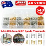 540Pcs Electrical Wire Terminal Crimp Connectors Assorted Insulated Spade Kit