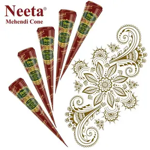 [綺異館] 印度 NEETA henna Mehandi 妮塔 純植物紋身 4入 指甲花 人體彩繪 短暫紋身KAVERI