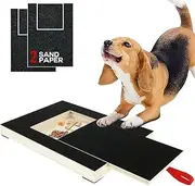 Dog Paw Nail Scratch Pad, Pet Nail File Board with 2 Sandpaper Replacement Non-Slip Mat Square Scratching Scratchboard Sandpaper Treat Trimming Emery Sand Trimmer Puppy
