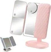 Glisera Smart Mirror,Glisera Smart Makeup Mirror Vanity Travel,Glisera Mirror,Vanity Mirror with Lights,Makeup Mirror with Lights and Magnification,3 Color Led Makeup Mirror with Magnification (B)