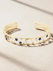 [L'Atelier Nawbar] L'Atelier Nawbar - Starry 18-karat Gold, Diamond And Enamel Bangle - 17 17 Gold