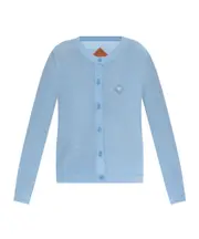 CARDIGAN WITH LOGO PATCH S,L LIGHT BLUE