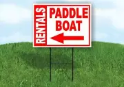 PADDLE BOAT BOLD LEFT arrow RED 18inx24in Yard Road Sign w/ Stand