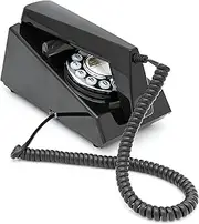 GPO Trim Phone, Push Button Retro Landline Corded Telephone, Authentic Bell Ring for Home, Hotels-(Black)