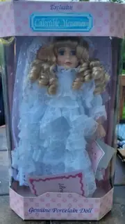 Collectible Memories Porcelain Bride Doll Wedding Dress/Gown New From Kmart 15”