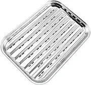 TIDTALEO Stainless Steel Outdoor Grill Pan with Barbecue Tray for Camping Picnics and Family Gatherings Easy to Clean Food Display and Steaming Tool
