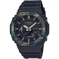 在飛比找ETMall東森購物網優惠-CASIO G-SHOCK 軍事風格八角農家橡樹雙顯腕錶/迷