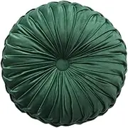 BESPORTBLE Round Pillow Dark Green Color Accent Pillows Cushion Home Decor Throw Pillow Back Cushion for Living Room Sofa