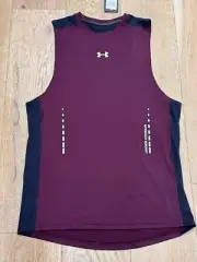 NWT Men’s M Under Armour FITTED M Cranberry Tank Top Shirt 1370658-600 $50 MSRP