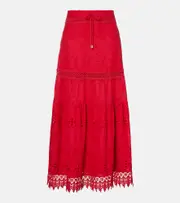 [Melissa Odabash] Melissa Odabash Alessia cotton maxi skirt AU 14 red