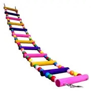 Wooden Parrot Hanging Swing Bird Toy Climbing Ladder Parakeet Cockatiel Budgie