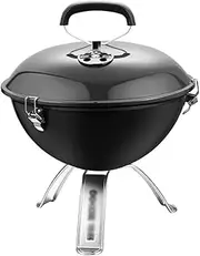 Portable Grills Portable Charcoal Grill, stainless steel round oven Dual, Venting System for Outdoor Courtyard Picnic Camping Tailgating BBQ Kettle Camping BBQ