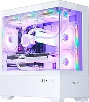 H.E. Superview Gaming PC- AMD Ryzen 7 5700X 3.4GHz - RTX 4060 8G - 16GB DDR4 3200 MHz- 1TB M.2 NVMe +1TB SATA SSD -360mm AIO Liquid Cooler -WiFi&Bluetooth Ready -Windows 11 Pro Desktop Computer