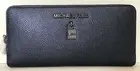 New Michael Kors Adele Zip Around Continental Wallet Leather Midnight / Gift Box