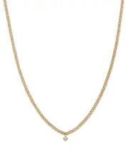 Zoe Chicco 14K Yellow Gold Prong Diamond Pendant Necklace, 14-16
