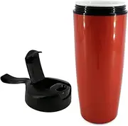 Ceramic Travel Mug, Ceramic Lined Insulated Travel Tumbler Cup with Leak-Proof Lid, Colorful Shell and Portable Lanyard – Perfect for The Fans of Ceramic Mugs Taking Coffee (17oz / 520ml) (Red)
