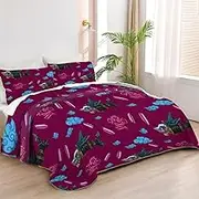 Allenjoy Twin Size Magic City Quilt Bedspreads Animation Bed Set Bedding Coverlet Fabric Washable with 1 Pillow Sham SC00012-007