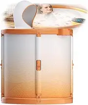 Portable Foldable Bathtub with Steam Warm Hooded, 1200W PVC Household Non-Inflatable Bathtub with 30-42°C Automatic Constant Temperature, Barrel Large Bathtub for Adult Children Spa Bath 70 * 66cm