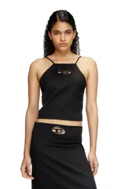 [Diesel] Diesel - Cami top in Cool Wool and stretch knit - Tops - Woman - Black 44 Black
