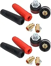 Welding Cable Panel Connector Set Kit Quick Fitting Plug Socket Power Supply 12Pcs