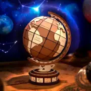 3D Wooden Puzzle Globe: Global Wonders Model Building Block Set for Home Decor
