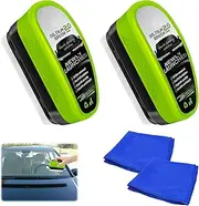 Clear Vision Windscreen Cleaner, 2pcs Car Window Cleaner, Clearvision Glass Cleaner, Oil Film Cleaner Remover Strong Front Windshield, Enhance Visual Effect of Automotive Windshield