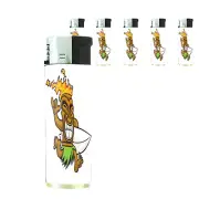 Tiki Statues D3 Lighters Set of 5 Electronic Refillable Butane Polynesian