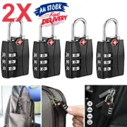 2pcs Combination Code PadLock Suitcase 3-Dial TSA Security Locks Travel Luggage