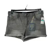 Democracy Ab Solution Womens Size 16 Mid Rise Roll Cuff Stretch Shorts Gray