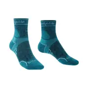 Bridgedale Lightweight T2 Merino Sport 3/4 Crew Womens Running Socks - Teal - L